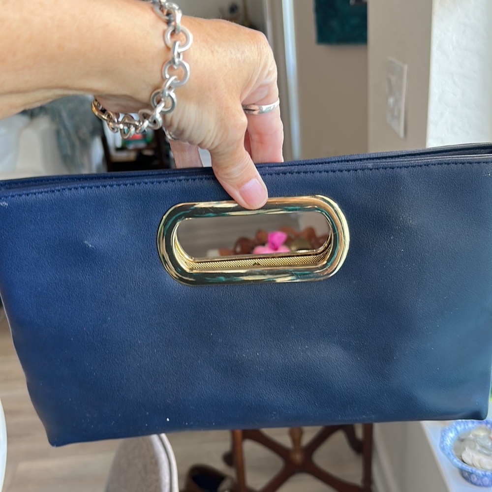 Imoshion Navy Flower embellished clutch/crossbody/shoulder bag - Picture 6 of 11